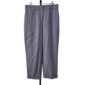 Theory Women's Sleek  Flannel Straight Cuff Pant Size 10 Wool High Rise